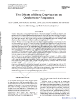 The Effects of Sleep Deprivation on Oculomotor Responses