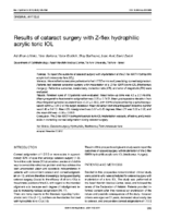 Results of cataract surgery with Z-flex hydrophilic acrylic toric IOL