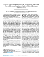 Anterior Stromal Puncture for the Treatment of Recurrent Corneal Erosion Syndrome: Patient Clinical Features and Outcomes