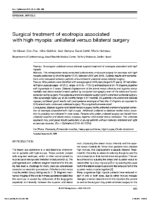 Surgical treatment of esotropia associated with high myopia: unilateral versus bilateral surgery