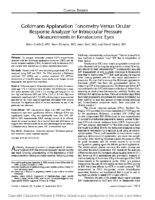 Goldmann Applanation Tonometry Versus Ocular Response Analyzer for Intraocular Pressure Measurements in Keratoconic Eyes